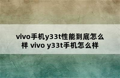 vivo手机y33t性能到底怎么样 vivo y33t手机怎么样